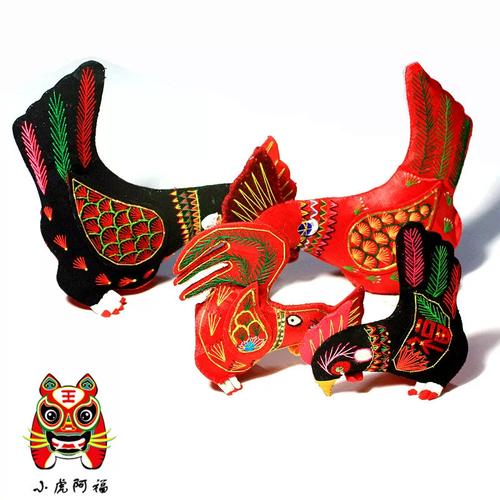 小虎阿福纯手工艺品 立体子母鸡摆件中的匠心与传统